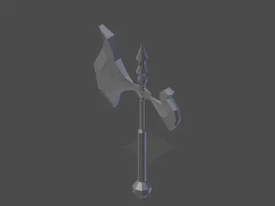 A x e sword Free low-poly 3D model