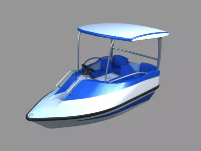 Electric Boat Low-poly 3D model