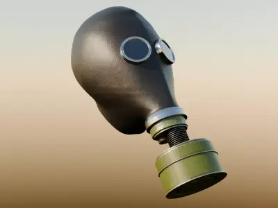 Gas Mask Low-poly 3D model