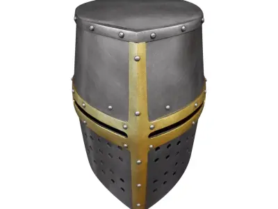 WG 7051 - Topfhelm von Dargen - DXF Armor Pattern Low-poly 3D model