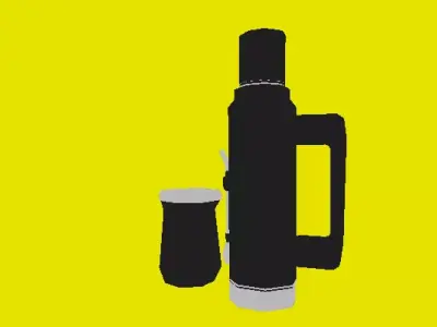 Mate y Termo  Low Poly Texturizado Estilizado Free low-poly 3D model