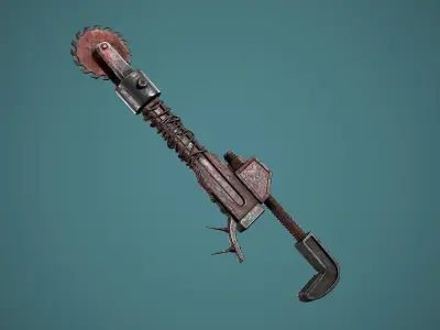 Post apocalyptic weapon Low-poly 3D model