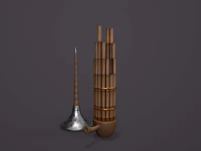 musical instruments Low-poly 3D model