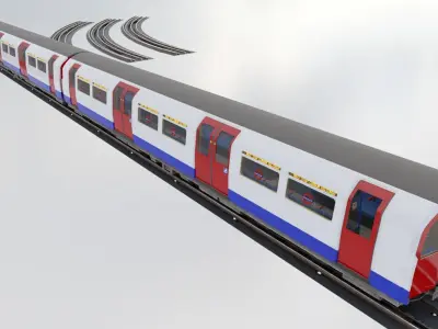 Subway Train Low-poly 3D model 2