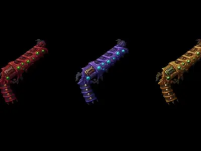 Infested Gun Low-poly 3D model