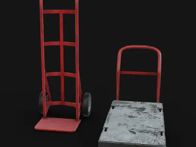 Hand Truck and Cart Low-poly 3D model