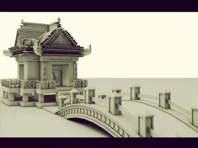 Chinese Temple - High Poly  Free 3D model