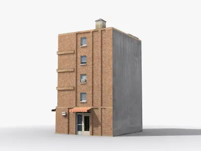 Apartment Building x30 Low-poly 3D model