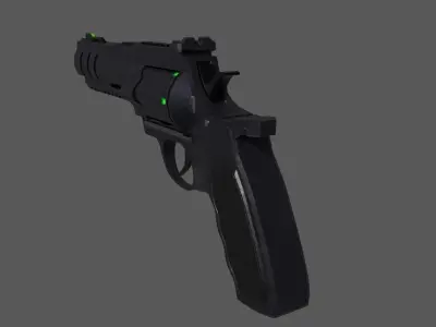 Revolver Gun Low-poly 3D model purchase