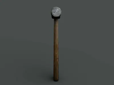 Old hammer Low-poly 3D model get