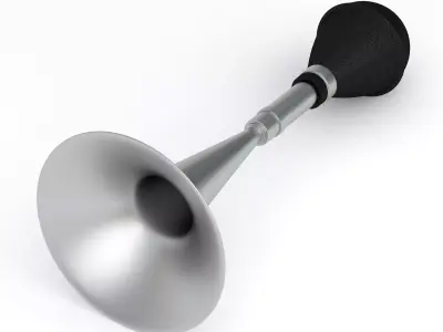 Vintage Vehicle Horn Silver 03 3D model