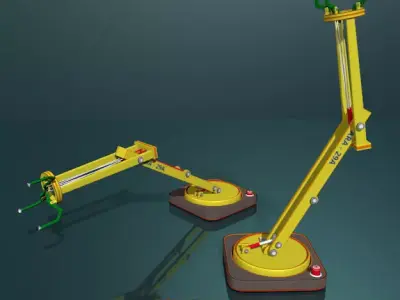 Robotic toy arm rigged low poly Low-poly 3D model