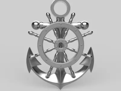Anchor wheel pendant 3D model