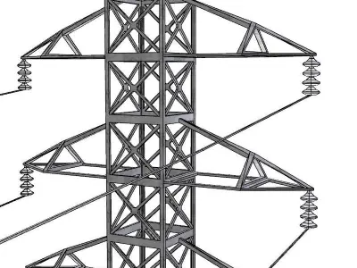 Powerline Low-poly 3D model