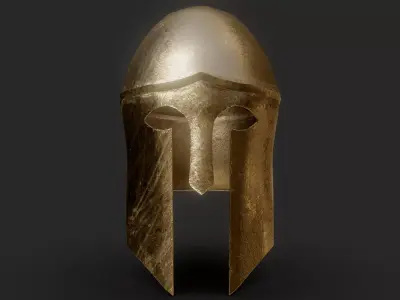 Lowpoly Greek helmet Low-poly 3D model