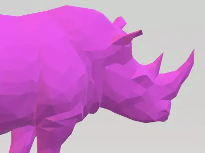 Rhino - low poly rhinoceros in polygons 3D model
