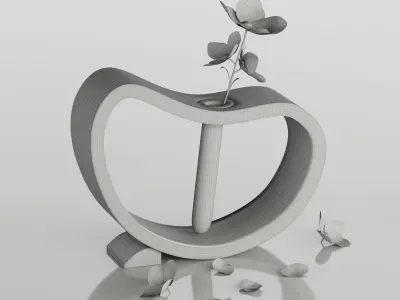 decorative-vase-set02 heart shaped vase Free 3D model