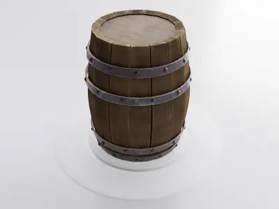 Wooden barrel 3D model purchase