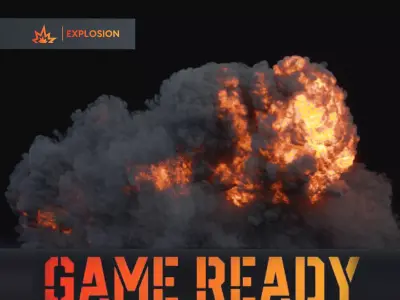 Game Ready 3D Explosion fireball Low-poly 3D model