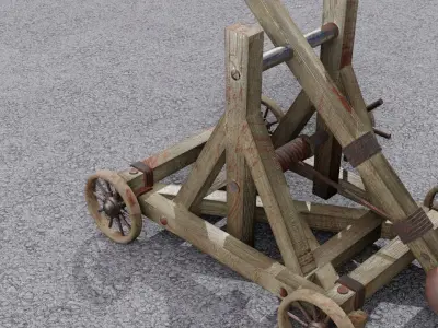 Catapult 3D model Low-poly 3D model