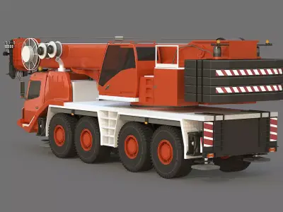 Mobile Crane 4 Axle 3D model