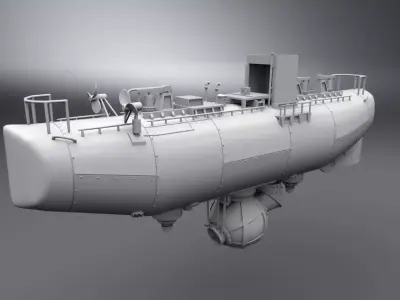 Bathyscaphe Trieste scale model  3D print model