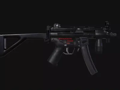 MP5K Submachine Gun Low-poly 3D model purchase
