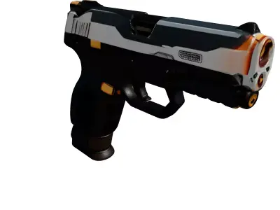 Futuristic Pistol with Glowing Core 3D model