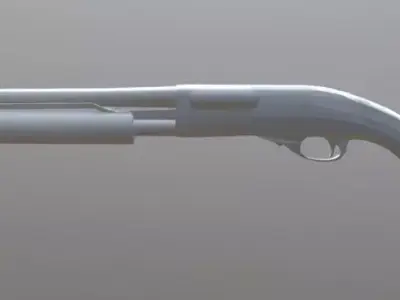 870 shotgun Low-poly 3D model