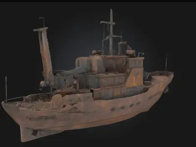 Rusty Vessel  Weathered Metal Container Free 3D model