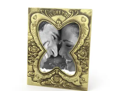 Antique Photo Frame Low-poly 3D model