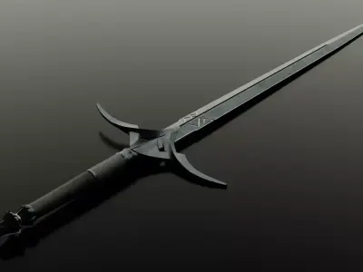 Dark sword Free low-poly 3D model