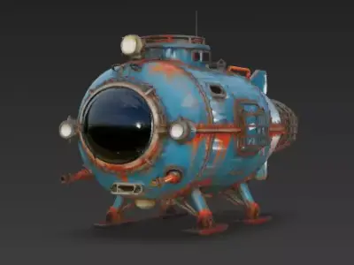 Abyssal Iron Bathysphere 3D Model Low-poly 3D model
