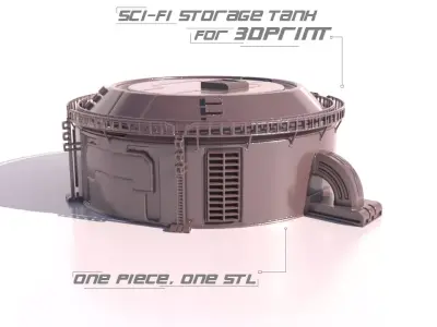 SCI-FI STORAGE TANK for 3Dprint 3D print model 2