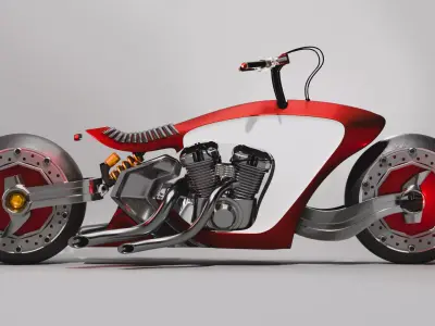 Futuristic Concept Motorcycle 3D model purchase