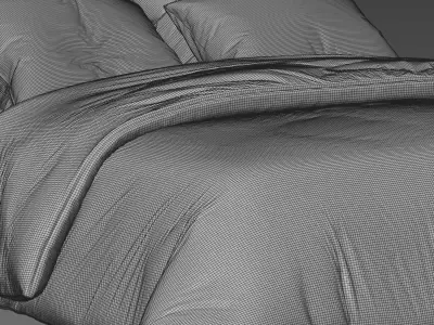 West Elm Flanged Edge Upholstered Bed 3D model purchase