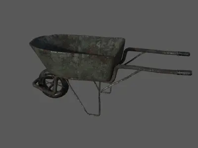 Aging coal trolley Low-poly 3D model