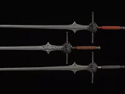 Death Knight Longsword Low-poly 3D model