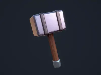 Stylized Hammer Low-poly 3D model