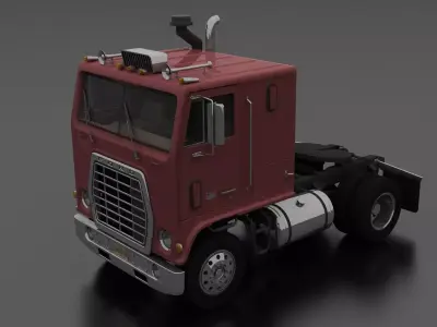 W-Series W-9000 Semi Truck 1974 Low-poly 3D model