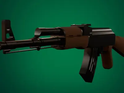 Ak47 Lowpoly Low-poly 3D model
