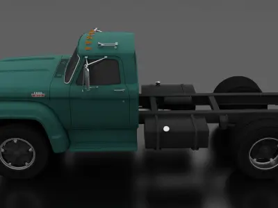 F-Series F-800 Truck Chassis 1964 Low-poly 3D model