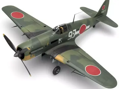 Mitsubishi A6M Zero 3D Model World War II Fighter Low-poly 3D model