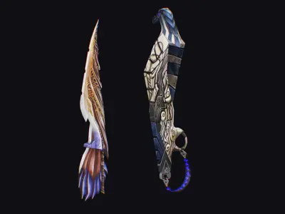 Sword Light Anubis Shield Armor Dark Edged Cutting Magic Low-poly 3D model