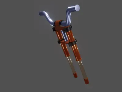 Bike Front Fork-HandleBar Low-poly 3D model
