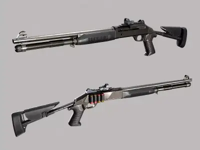 Benelli m4 shotgun pbr realistic weapon 3d model  Low-poly 3D model