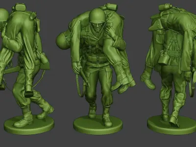 American soldiers ww2 Pack A10 3D print model