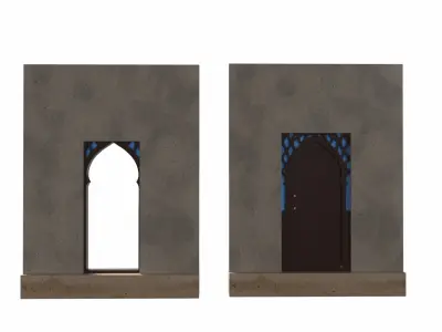 Mughal Inspired Door and Archway Set Low-poly 3D model