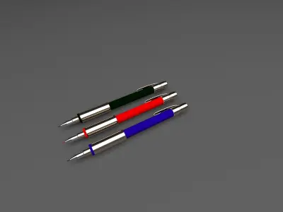 Pencil and Compass Set Low-poly 3D model