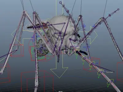 Rigged Black Mosquito 3D model